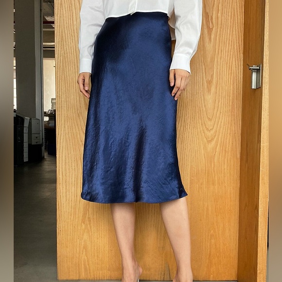 Babaton Slip Satin Midi Skirt - Picture 1 of 5